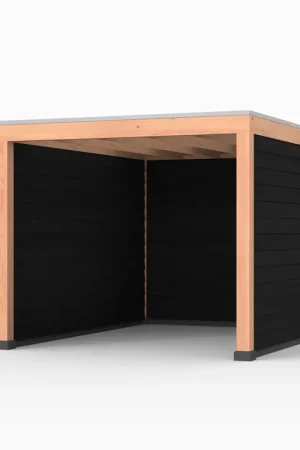 Douglas overkapping, 300 x 400, met achterwand en twee zijwanden, Westwood Elegant zwart Lage Kosten